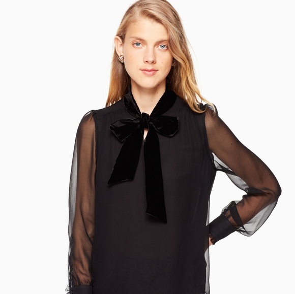 black chiffon top